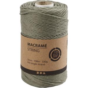Macramé tråd 2 mm. 198 m. 330g. Moss Green