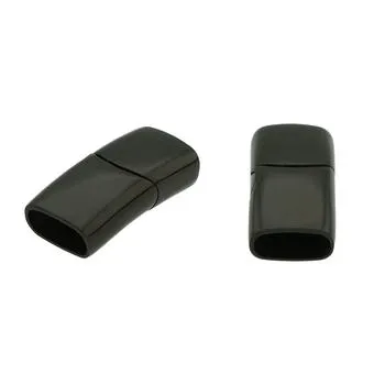 Magnetic clasp Matte black  Stainless steel