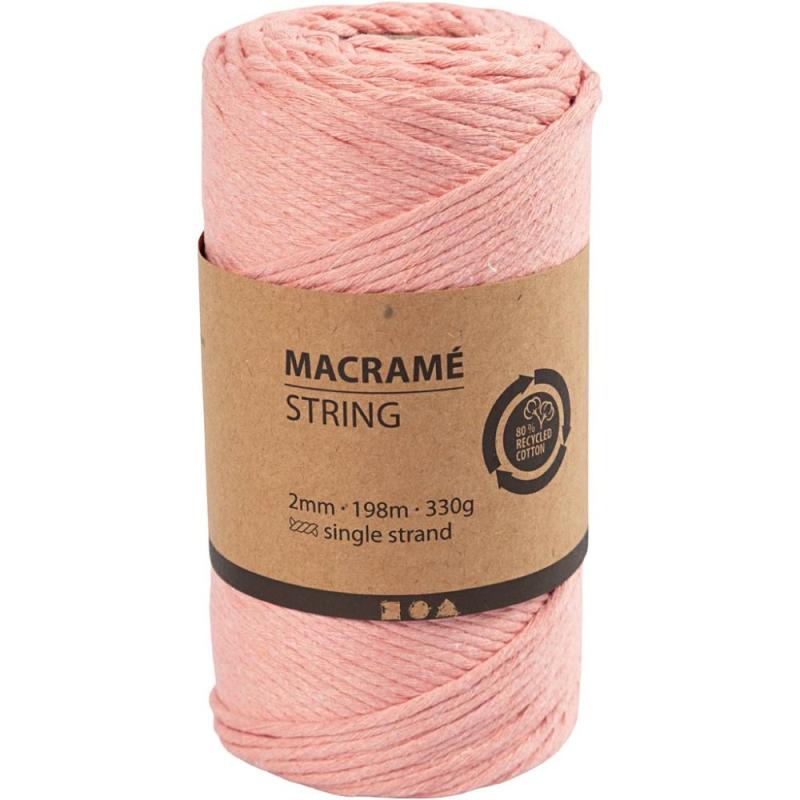 Macramé cord 2 mm. 198 m. 330g. Peach