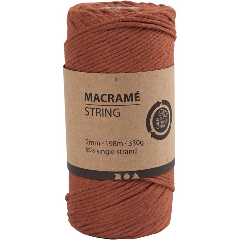 Macramé cord 2 mm. 198 m. 330g. Burnt Orange