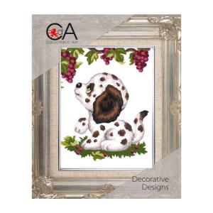 Broderi kit Tryckt Canvas "Valp" 14x18 cm.