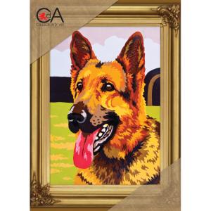 Förtryckt Broderi kit Halv Stygn "German Shepherd " 22x30 cm.