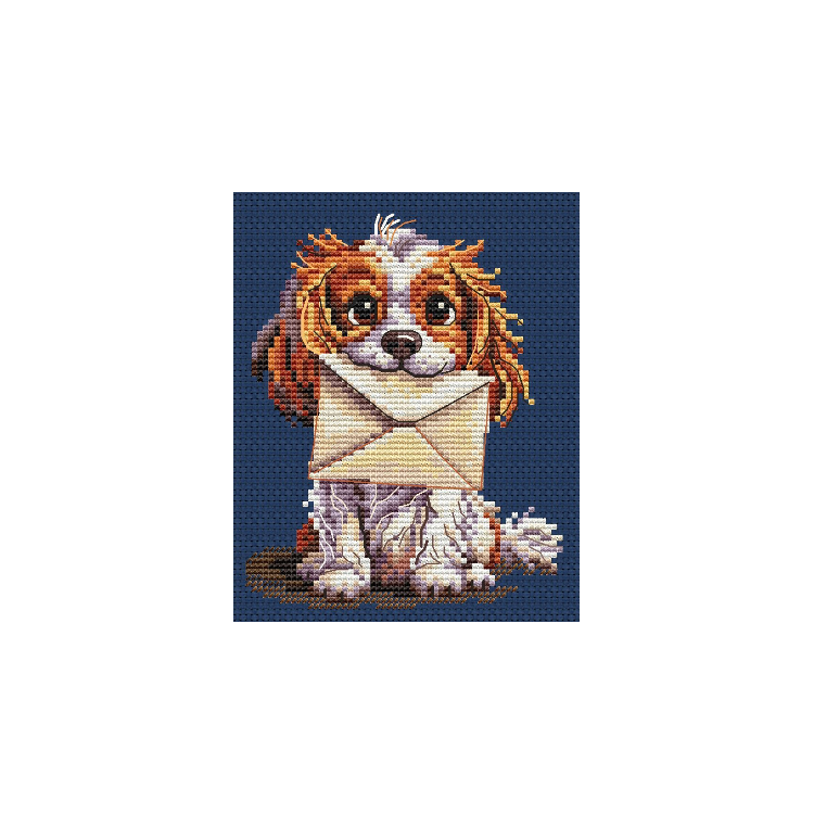 Broderi kit  "Letter Dog" 10x13 cm.