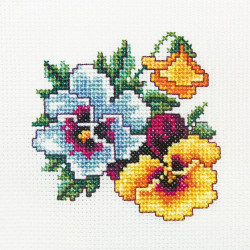 Embroidery kit "Pansy" 10x10 cm.