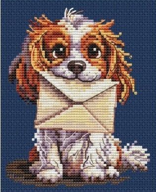 Broderi kit  "Letter Dog" 10x13 cm.