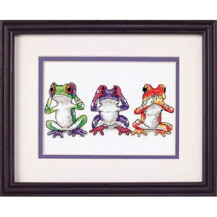 Broderikit Tree Frog Trio 17.7x12.7 cm