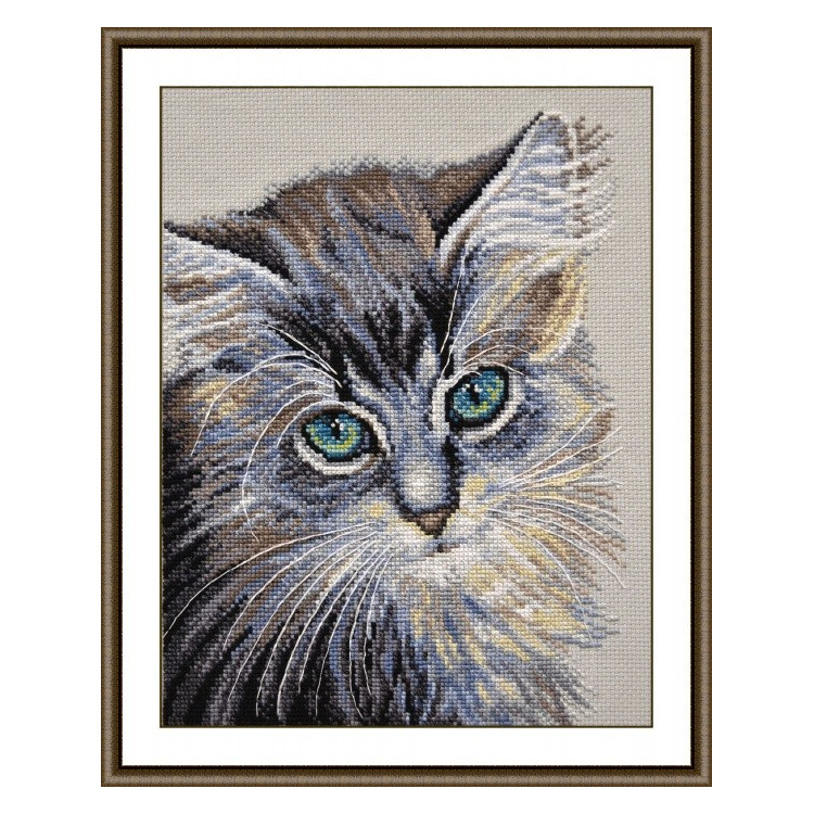 Embroidery kit "The green-eyed wonder" 20x26 cm.