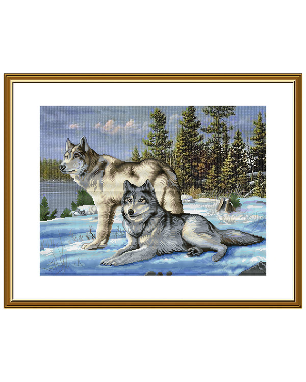 Embroidery kit "Wolves" 40x30 cm.