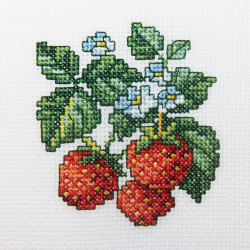 Embroidery kit "Wild strawberries" 10x10 cm.