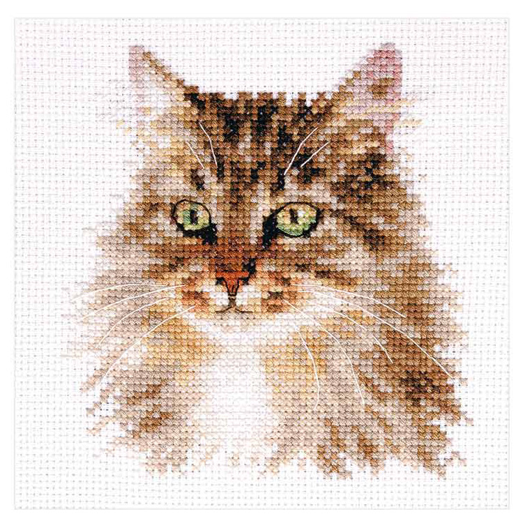 Embroidery kit Siberian Cat 11x12 cm