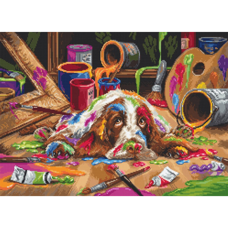 Embroidery kit Puppy Picasso 40x29 cm