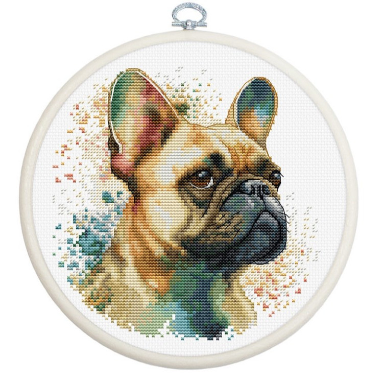 Broderikit Fransk Bulldog inkl. ram 15x15 cm (kopia)