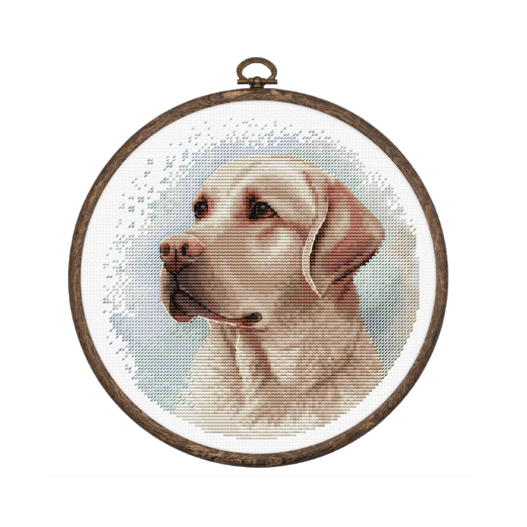 Broderikit The Labrador inkl. ram 16x16 cm