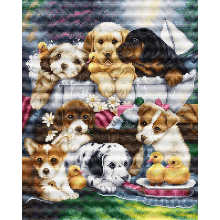 Embroidery kit Bath Time Pubs 25x32 cm