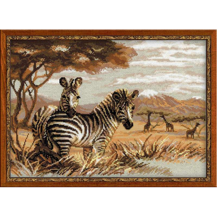 Embroidery kit Zebras30x40 cm.