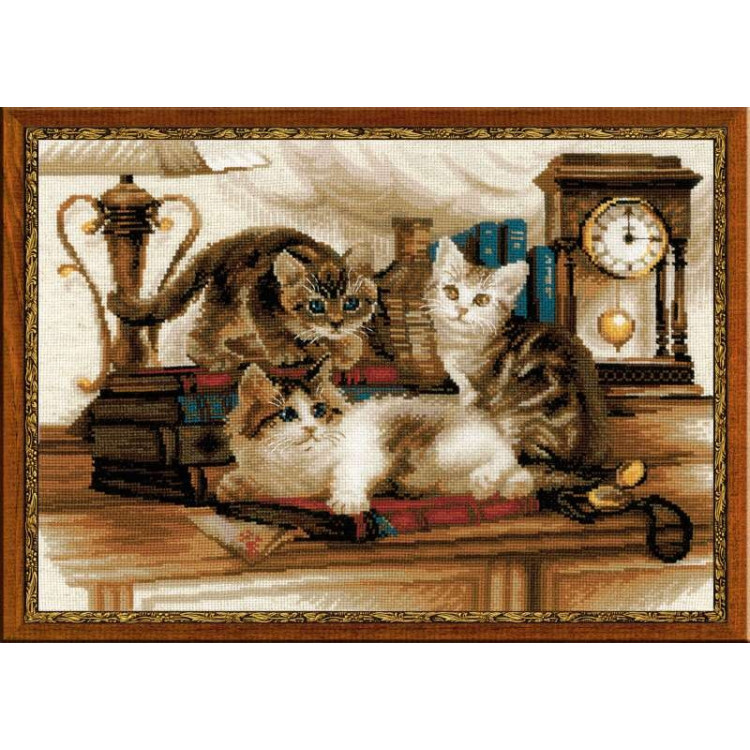 Embroidery kit 3 Cats 30x40 cm.