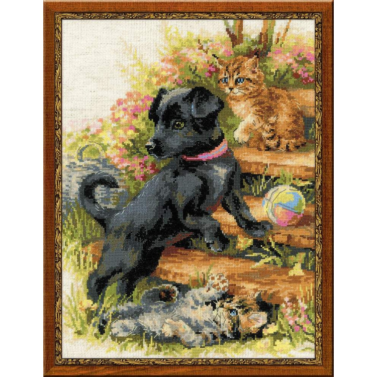 Embroidery kit Black Pupp 30x40 cm.