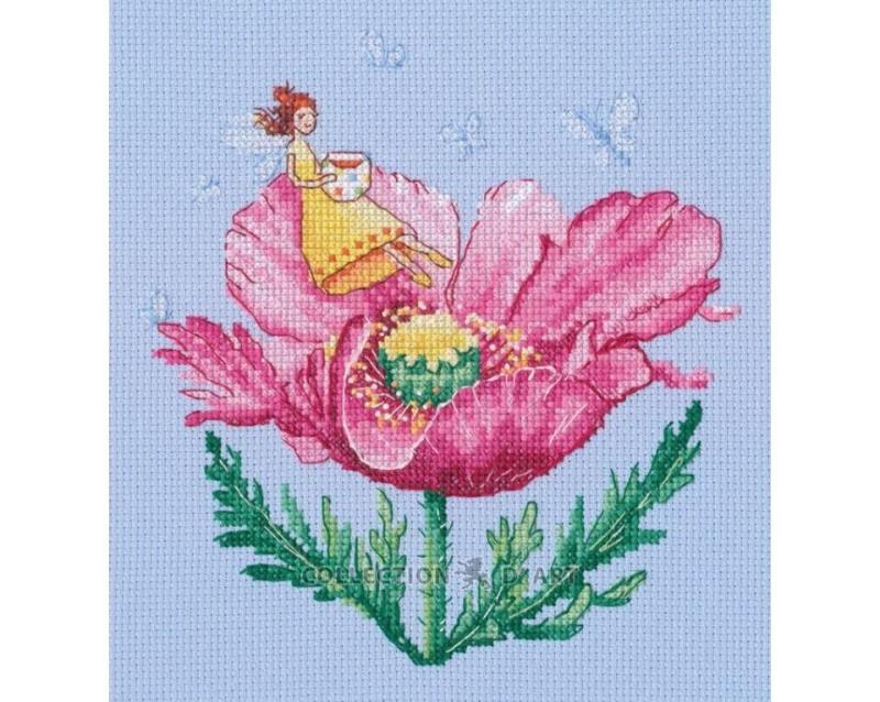 Embroidery Kit  Flower and girl 16x17 cm.