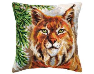 Printed Tapestry Canvas pillow case "Wild Cat" 40x40 cm