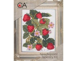 Embroidery Kit  Printed Tapestry Canvas "Wild Strawberry" 14x18 cm.