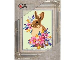 Embroidery Kit  Printed Tapestry Canvas "Rabbit" 14x18 cm.