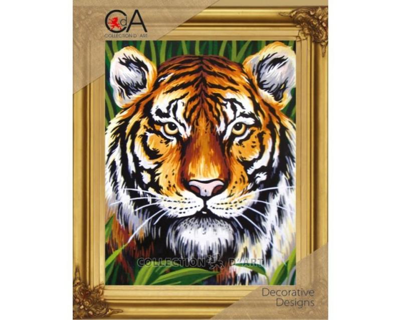 Embroidery Kit  Printed Tapestry Canvas "Tiger" 22x30 cm.