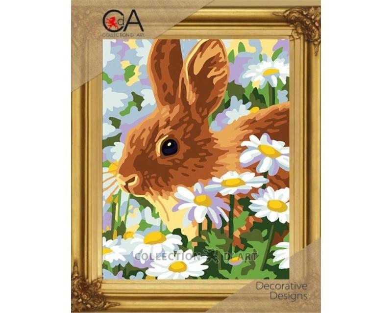 Embroidery Kit  Printed Tapestry Canvas "Bunny" 22x30 cm.