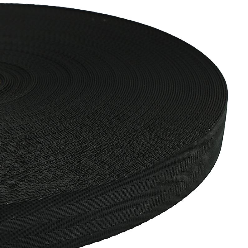 Webbing 20 mm. Super stark 800 kg. Black.