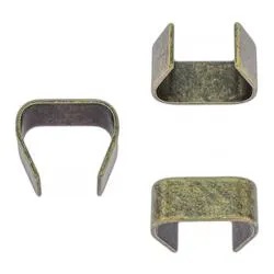 Rope clamps, 10 mm, antique brass (2 pcs)