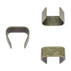 Rope clamps, 8 mm, antique brass (2 pcs)