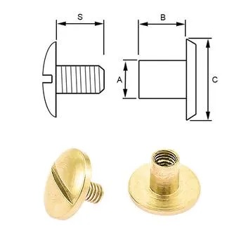 Screws, 5 mm, brass, 5 pcs