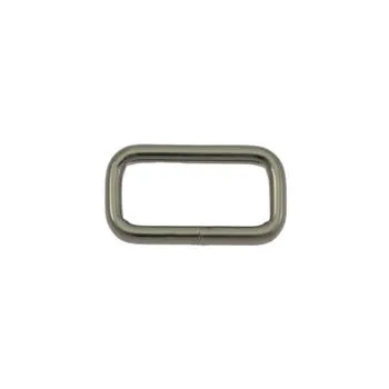 Rectangle loops, 16 mm, 5 pcs. Gun metal