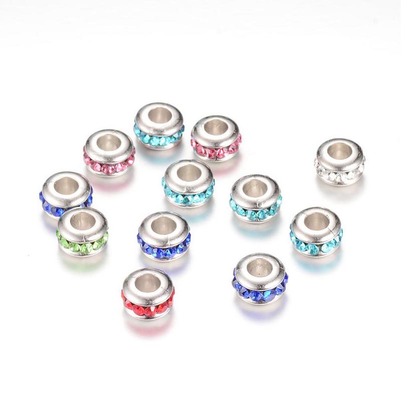 CCB beads, 6x10 mm. Crystal Mix 5 pcs.