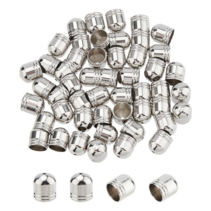 End caps, 8 mm, silver Stainless steel. 2 pcs.