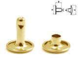 Rivets, 7 mm, brass, 25/100 pcs