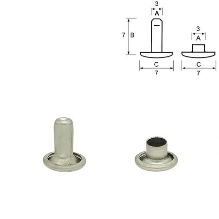 Rostfria Dubbelnitar 7/7 mm. silver 25-pack