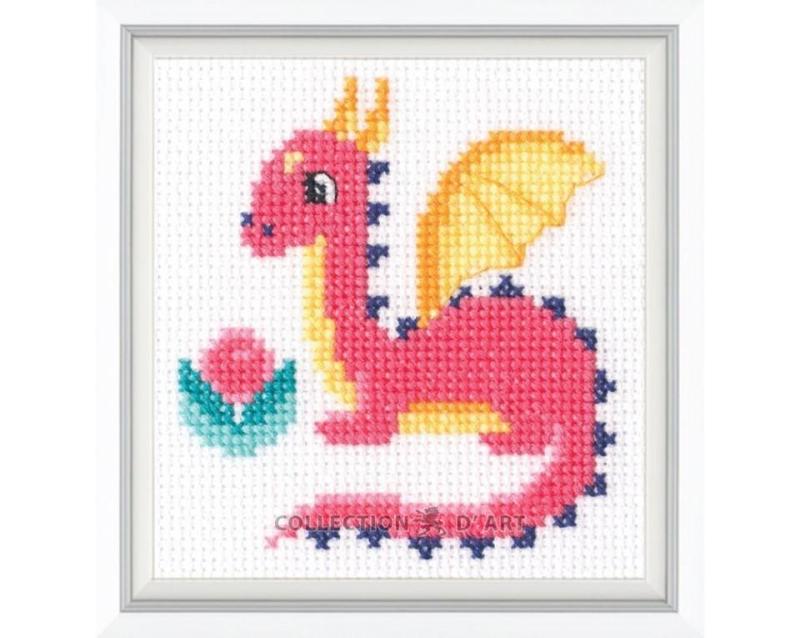 Embroidery Kit  Cute Dragon 8x8,5 cm.