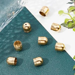 End Cap 8 mm. Stainless steel Guld. 2-pack.