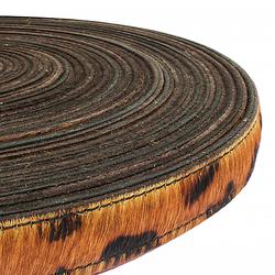 Vegetabiliskt färgat läder m. hår. 20 mm. Leopard-mönstrad