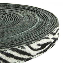 Vegetabiliskt färgat läder m. hår. 20 mm.Europeisk  Zebra