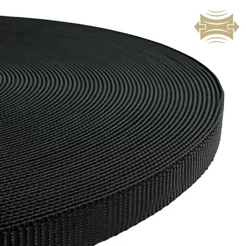 Webbing Flex (töjbart) 15 mm. Black. NYHET!!