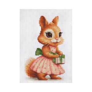 Broderi kit "The Squirrel's Gift" 10x17 cm.