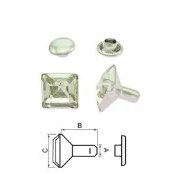 Nit Square Crystal 4x4 mm. 5-pack