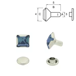 Nit Square  Blå 4x5 mm. 5-pack