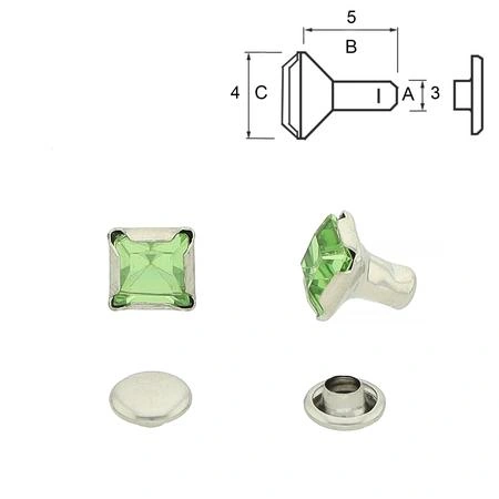 Nit Square Grönr 4x5 mm. 5-pack