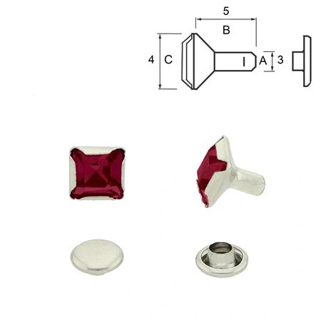 Nit Square Wine 4x5 mm. 5-pack