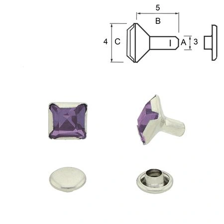 Nit Square Purple 4x5 mm. 5-pack