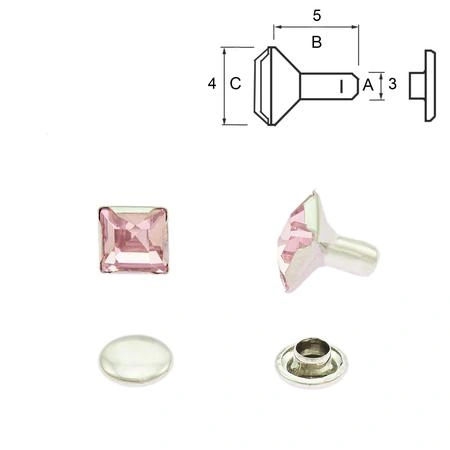 Nit Square Rosa 4x5 mm. 5-pack
