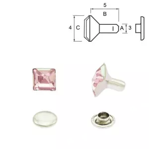 Nit Square Rosa 4x5 mm. 5-pack