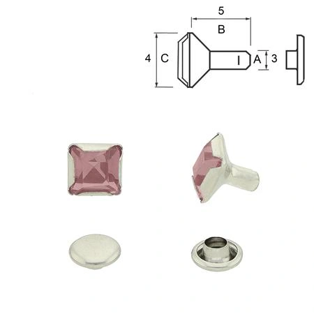 Nit Square Mauve 4x5 mm. 5-pack